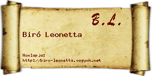 Biró Leonetta névjegykártya